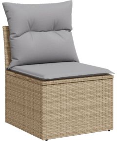 vidaXL 6-częściowy zestaw sof ogrodowych z poduszkami beżowy polirattan Dārza mēbeļu komplekti