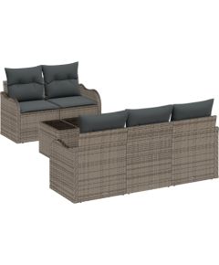 vidaXL 6-częściowy zestaw sof ogrodowych z poduszkami szary polirattan Dārza mēbeļu komplekti