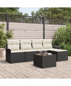 vidaXL 5-częściowy zestaw sof ogrodowych z poduszkami w brązowym kolorze z polirattanu Dārza mēbeļu komplekti