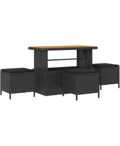 Vidaxl Zestaw 13-częściowy sof ogrodowych z poduszkami Czarny Polirattan Akacja Dārza mēbeļu komplekti