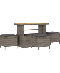 vidaXL 9-częściowy zestaw sofy ogrodowej z poduszkami Szary Polirattan Akacja Dārza mēbeļu komplekti