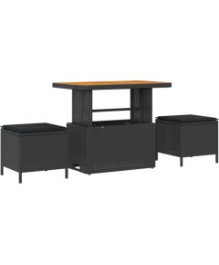 vidaXL Zestaw Sofy Ogrodowej 11-częściowy z Poduszkami Czarny Polirattan Akacja Dārza mēbeļu komplekti