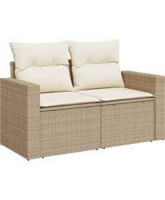 vidaXL 10 Częściowy Zestaw Sof Ogrodowych z Poduszkami Beżowy Polirattan Akacja Dārza mēbeļu komplekti