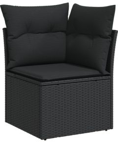 Vidaxl 11-częściowy zestaw sof ogrodowych z poduszkami czarny polirattan akacja Dārza mēbeļu komplekti