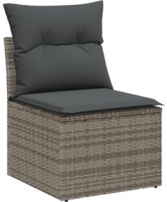 vidaXL 13 częściowy zestaw sof ogrodowych z poduszkami Szary Polirattan Akacja Dārza mēbeļu komplekti