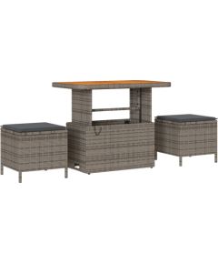 vidaXL 10-Częściowy Zestaw Sof Ogrodowych z Poduszkami Szary Polirattan Akacja Dārza mēbeļu komplekti