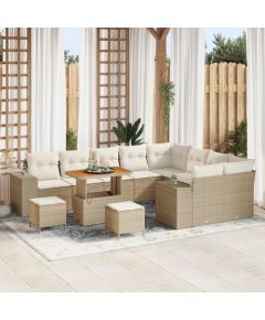 Vidaxl Zestaw 12-częściowy sof ogrodowych z poduszkami, beżowy Dārza mēbeļu komplekti