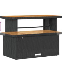 Vidaxl Zestaw 9-częściowy sofy ogrodowej z poduszkami Czarny Polirattan Akacja Dārza mēbeļu komplekti