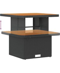 vidaXL 11-częściowy zestaw sofy ogrodowej z poduszkami czarny polirattan akacja Dārza mēbeļu komplekti