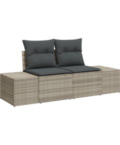 vidaXL 9-częściowy zestaw sofy ogrodowej z poduszkami jasnoszary polirattan Dārza mēbeļu komplekti