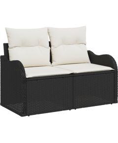 vidaXL 6-częściowy Zestaw Sof Ogrodowych z Poduszkami Czarny Polirattan Dārza mēbeļu komplekti