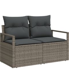 Vidaxl Zestaw Sof Ogrodowych 8 Części z Poduszkami Szary Polirattan Dārza mēbeļu komplekti