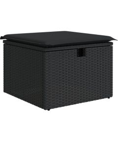 Vidaxl Zestaw 6-elementowy sof ogrodowych z poduszkami czarny polirattan Dārza mēbeļu komplekti