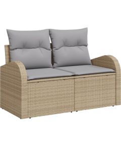 Zestaw Sofy Ogrodowej vidaXL 9 Częściowy z Poduszkami Beżowy Polirattan Dārza mēbeļu komplekti