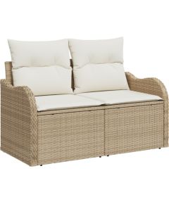 Vidaxl 6-częściowy Zestaw Sof Ogrodowych z Poduszkami Beżowy Rattan Poli Dārza mēbeļu komplekti