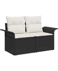 vidaXL 5-częściowy zestaw kanap ogrodowych z poduszkami czarny polirattan Dārza mēbeļu komplekti