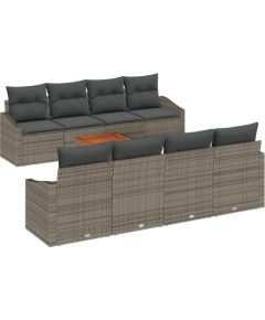 vidaXL 7-częściowy zestaw kanap ogrodowych z poduszkami Szary Polirattan Akacja Dārza mēbeļu komplekti