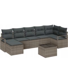 vidaXL 7-częściowy Zestaw Sof Ogrodowych z Poduszkami Czarny Polirattan Dārza mēbeļu komplekti