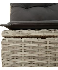 Zestaw 7-częściowych sof ogrodowych vidaXL z poduszkami, Jasnoszary, Polirattan Dārza mēbeļu komplekti