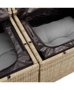 Zestaw sofy ogrodowej vidaXL 7-częściowy z poduszkami Beżowy polirattan Dārza mēbeļu komplekti