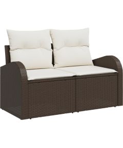 Zestaw 7-częściowy vidaXL Sofa Ogrodowa z poduszkami Szary Polirattan Dārza mēbeļu komplekti