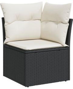 vidaXL 9-częściowy Zestaw Sofy Ogrodowej Z Poduszkami Czarny Polirattan Dārza mēbeļu komplekti