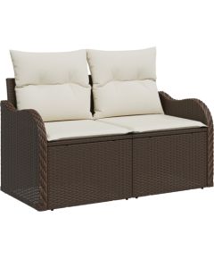 Zestaw sof ogrodowych vidaXL 9-częściowy z poduszkami brązowy polirattan Dārza mēbeļu komplekti