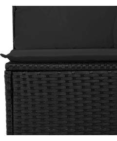 vidaXL 9-częściowy zestaw sof ogrodowych z poduszkami czarny polirattan akacja Dārza mēbeļu komplekti