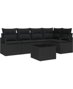 Vidaxl Zestaw 6-częściowy sof ogrodowych z poduszkami beżowy polirattan Dārza mēbeļu komplekti