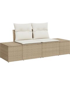 vidaXL 7 Częściowy Zestaw Sofy Ogrodowej z Poduszkami Beżowy Polirattan Dārza mēbeļu komplekti