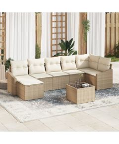 vidaXL Zestaw jadalny 8-częściowy z poduszkami brązowy polirattan Dārza mēbeļu komplekti