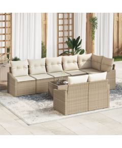 vidaXL Zestaw mebli ogrodowych 9 części z poduszkami brązowy polirattan Dārza mēbeļu komplekti