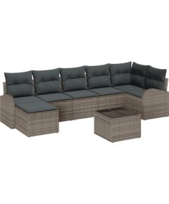 vidaXL Zestaw 7 częściowych mebli ogrodowych z poduszkami czarny polirattan Dārza mēbeļu komplekti