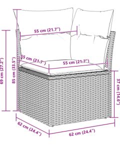 vidaXL 10-częściowy zestaw sof ogrodowych z poduszkami Beżowy polirattan Dārza mēbeļu komplekti