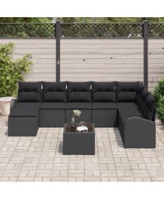 vidaXL Zestaw Sof Ogrodowych 9 Części z Poduszkami Beżowy Polirattan Dārza mēbeļu komplekti