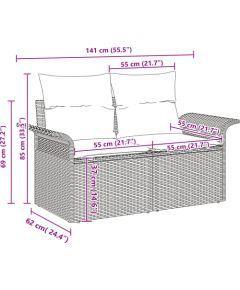 vidaXL 3-częściowy zestaw sof ogrodowych z poduszkami Beżowy Poli Rattan Dārza mēbeļu komplekti