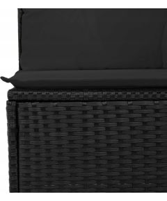 vidaXL 8-częściowy zestaw sofy ogrodowej z poduszkami czarny poli rattan Dārza mēbeļu komplekti