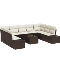 vidaXL 9-częściowy Zestaw Sof Ogrodowych z Poduszkami Szary Poly Rattan Dārza mēbeļu komplekti