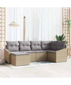 vidaXL 6-częściowy zestaw ogrodowy z poduszkami Szary Polirattan Dārza mēbeļu komplekti