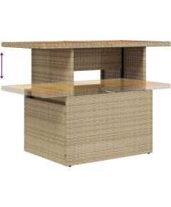 vidaXL Zestaw ogrodowy 8 częściowy z poduszkami Beżowy Poli Rattan Akacja Dārza mēbeļu komplekti