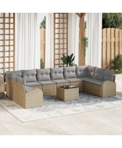 vidaXL 11-częściowy zestaw sof ogrodowych z poduszkami i polirattanu Dārza mēbeļu komplekti