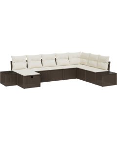 vidaXL 8-częściowy Zestaw Sof z Poduszkami Brązowy Polirattan Dārza mēbeļu komplekti