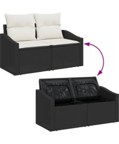 vidaXL 8-częściowy zestaw do jadalni w ogrodzie z poduszkami beżowy polirattan Dārza mēbeļu komplekti