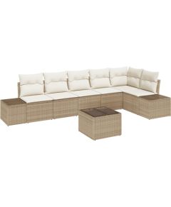 vidaXL Zestaw sofy ogrodowej 7 częściowy z poduszkami brązowy polirattan Dārza mēbeļu komplekti