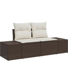 vidaXL 6 Częściowy Zestaw Sof Ogrodowych z Poduszkami - Brązowy Rattan Dārza mēbeļu komplekti