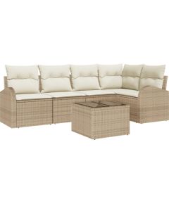 vidaXL 6-częściowy zestaw sof ogrodowych z poduszkami brązowy polirattan Dārza mēbeļu komplekti