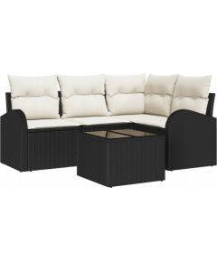 vidaXL Zestaw 4 częściowy sof ogrodowych z poduszkami brązowy polirattan Dārza mēbeļu komplekti