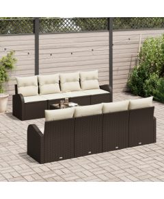 vidaXL 9 Częściowy Zestaw Sof Ogrodowych z Poduszkami Brązowy Polirattan Dārza mēbeļu komplekti