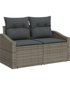 vidaXL Zestaw sofy ogrodowej 9-częściowej z poduszkami szary polirattan Dārza mēbeļu komplekti