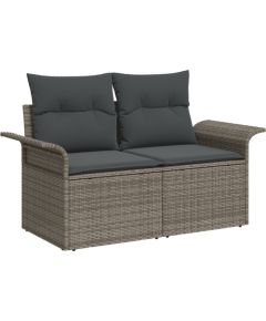 vidaXL 8-elementowy zestaw sof ogrodowych z poduszkami szary poli rattan Dārza mēbeļu komplekti